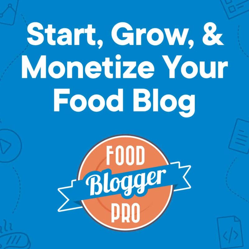 Food博客Pro标志文本Blue背景的S start、Grow、MontizeyourFood博客